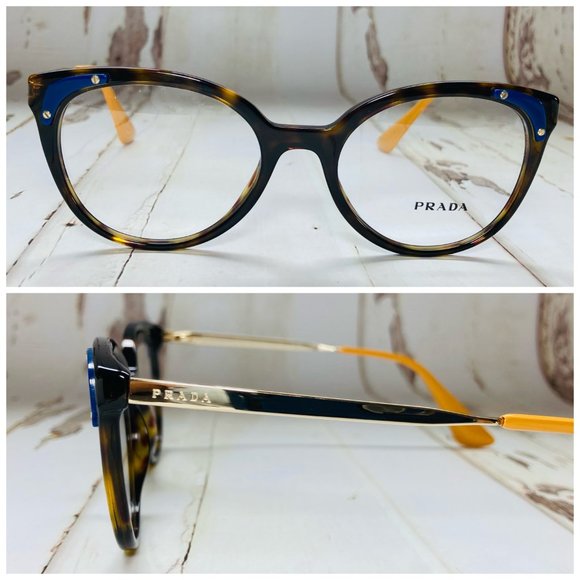 Prada Women Oval Brown Tortoise Gold Eyeglasses Glasses Frames NWOT - Picture 1 of 12
